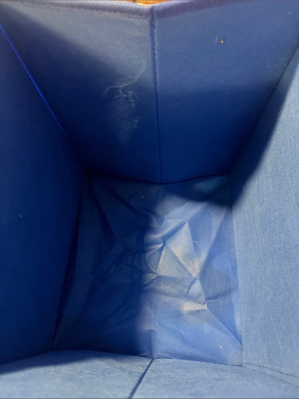Blue Fabric Storage Bin with Metal Grommet